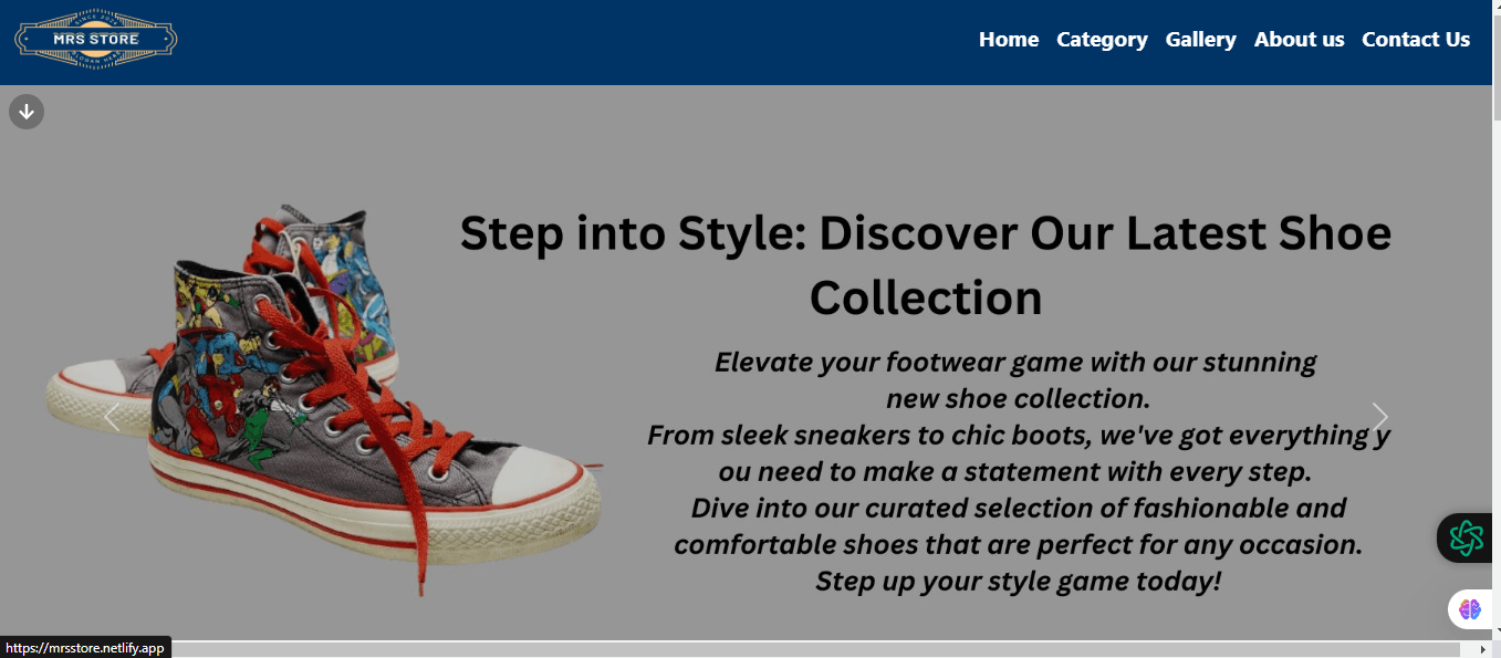 Personal frontend ecommerce website built for a semester project.